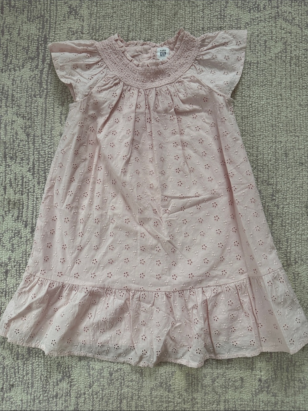 GAP Light Pink Eyelet Ruffle Dress